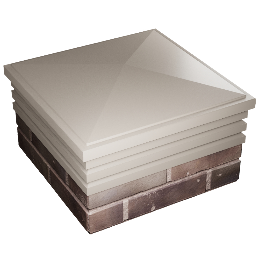 Колпак Zking Бона ХайТек Бежевый на столб 2х2 кирпича (513х513мм) в Новомосковске фото