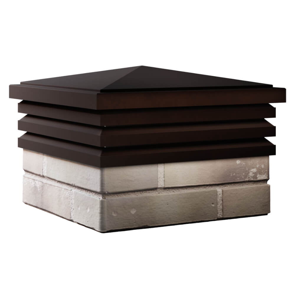 Колпак Zking Бона ХайТек Коричневый на столб 1.5х1.5 кирпича (385х385мм) в Новомосковске фото